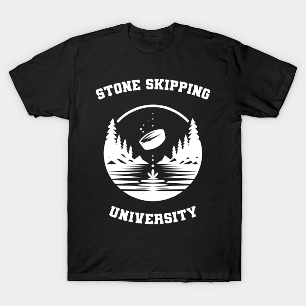 Stone Skipping University Stone Skipping Skimming T-Shirt by ThesePrints